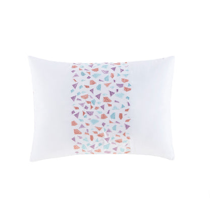 Glimmer Metallic Glitter Printed Reversible Comforter Set - Aqua
