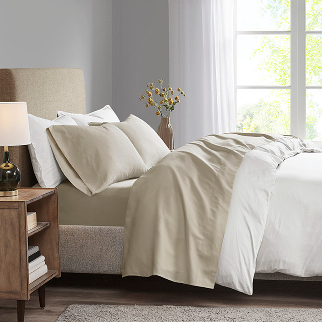 Luxurious Brushed Microfiber Deep Pocket Sheet Set - Khaki