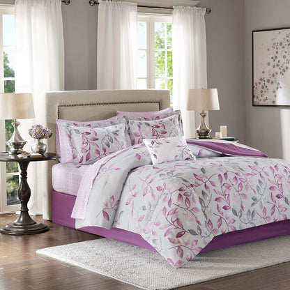 Lafael Comforter Set with Cotton Bed Sheets - Purple