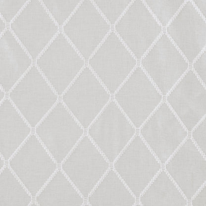 Irina Diamond Sheer Embroidered Window Scarf - White
