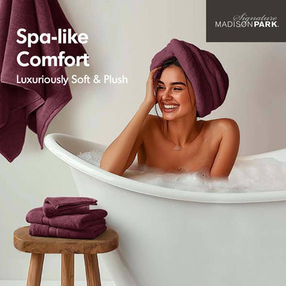 800GSM 100% Cotton 8 Piece Towel Set - Burgundy