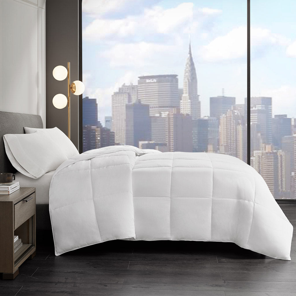 Year Round Warmth Cotton Down Alternative Featherless Comforter - White