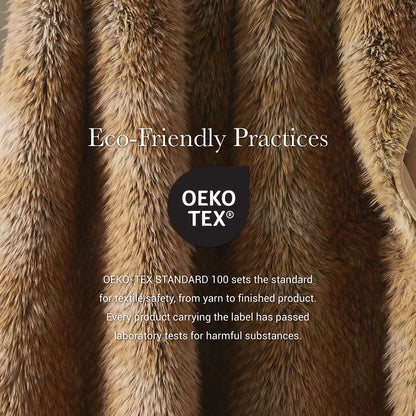 Botswana Animal Print Faux Fur Throw Blanket - Bobcat