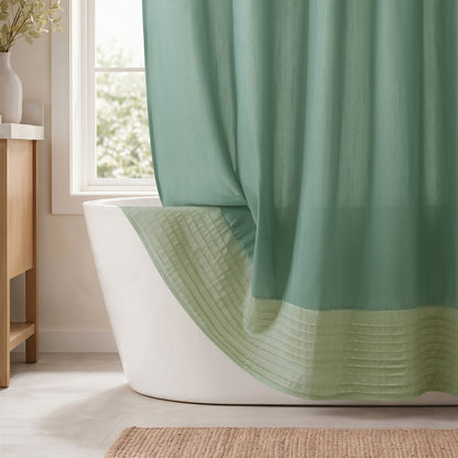 Amherst Faux Silk Shower Curtain - Green