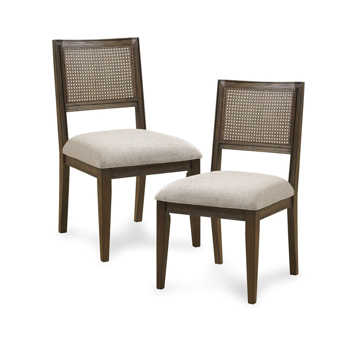 Kelly Rattan & Wood Dining Chair Set of 2 - Brown