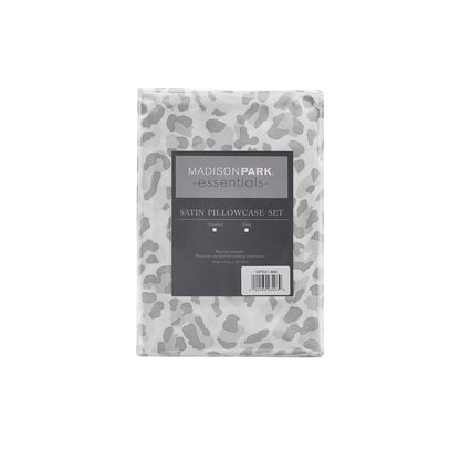 Satin Luxury 2 PC Pillowcases - Gray Leopard