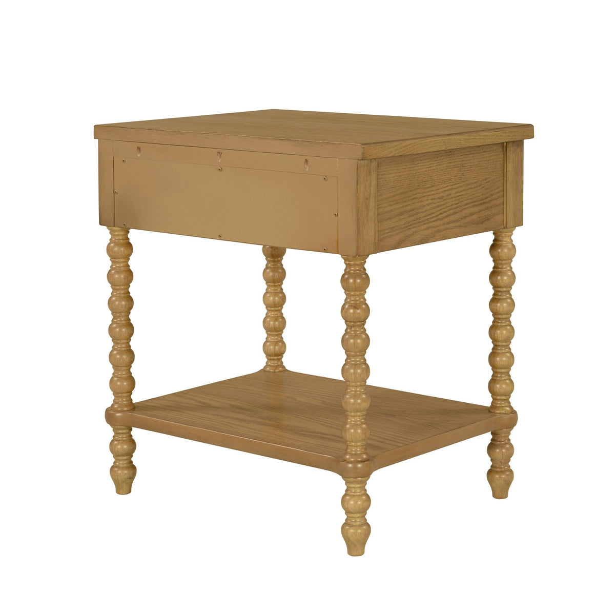 Beckett Turned Wood Spindle Nightstand with Drawer & Shelf - Natural
