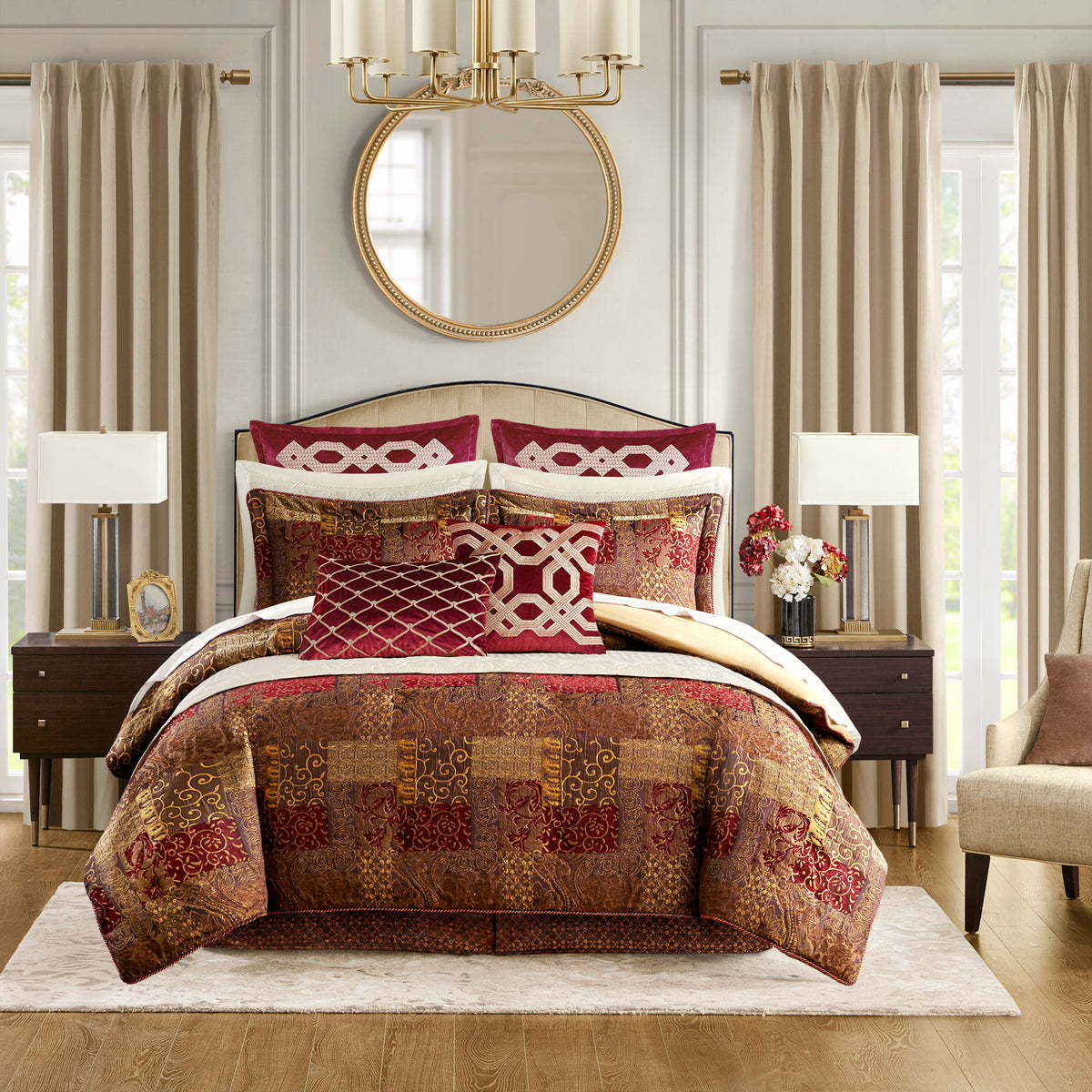 Galleria 4 Piece Comforter Set - Red