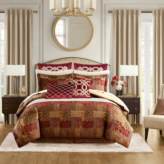 Galleria 4 Piece Comforter Set - Red