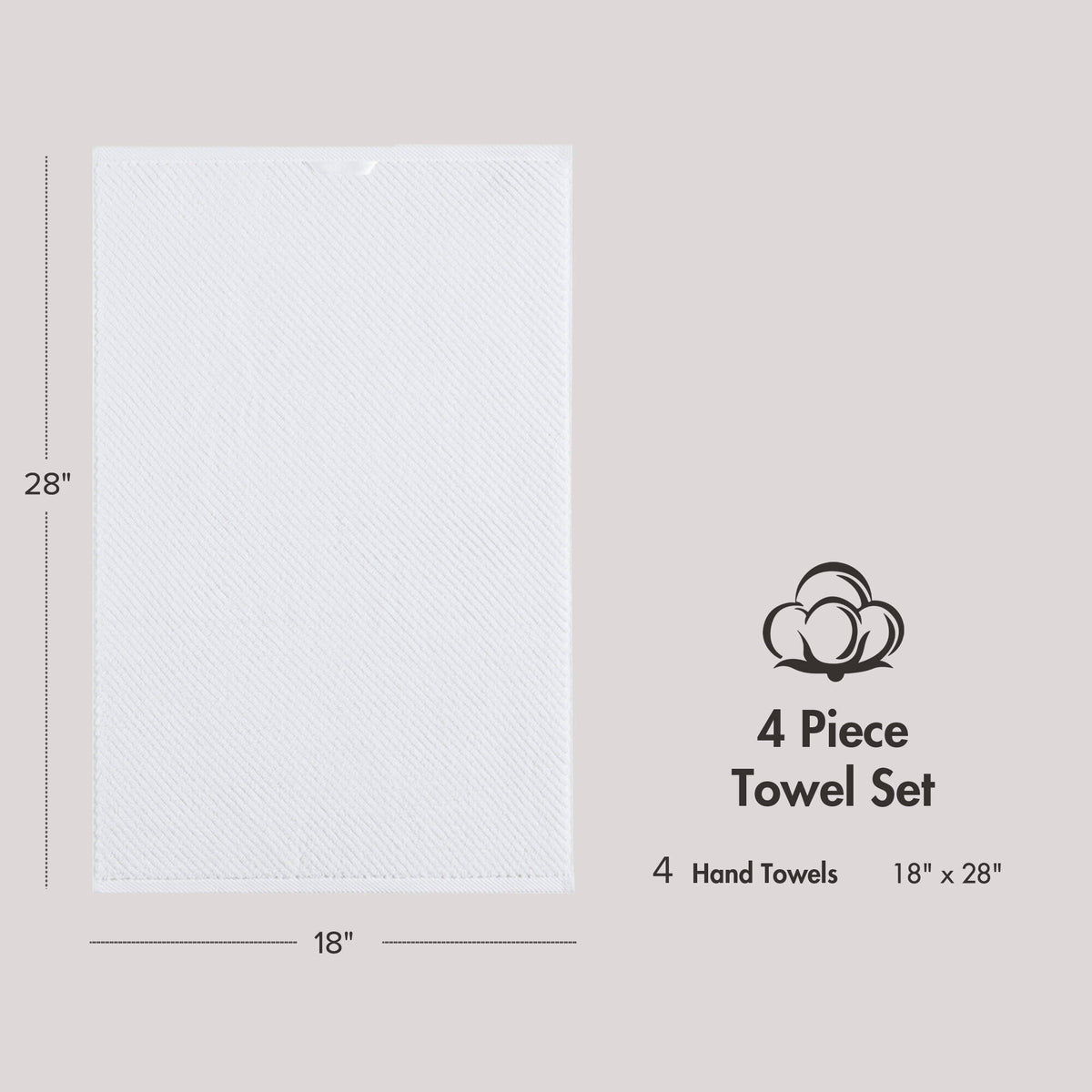 Diagonal Ribbed - White