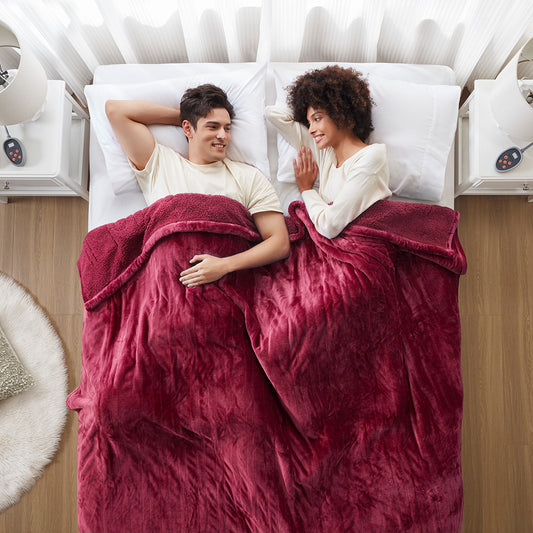 Heated Microlight to Berber Blanket - Red