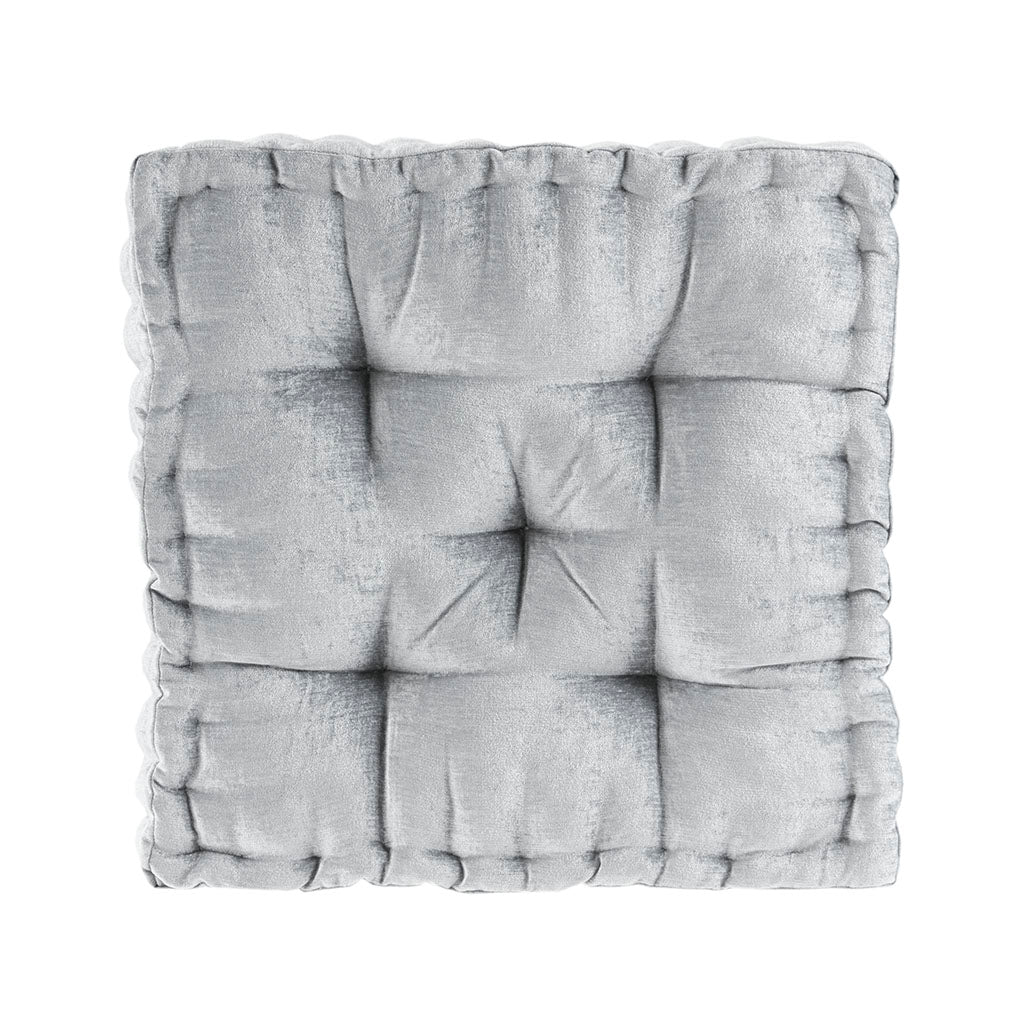 Azza Poly Chenille Square Floor Pillow Cushion - Grey