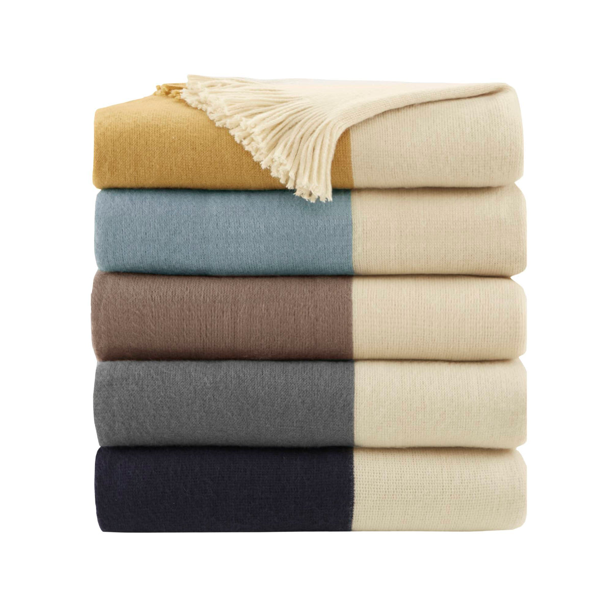 Stockholm Color Block Faux Cashmere Throw - Yellow