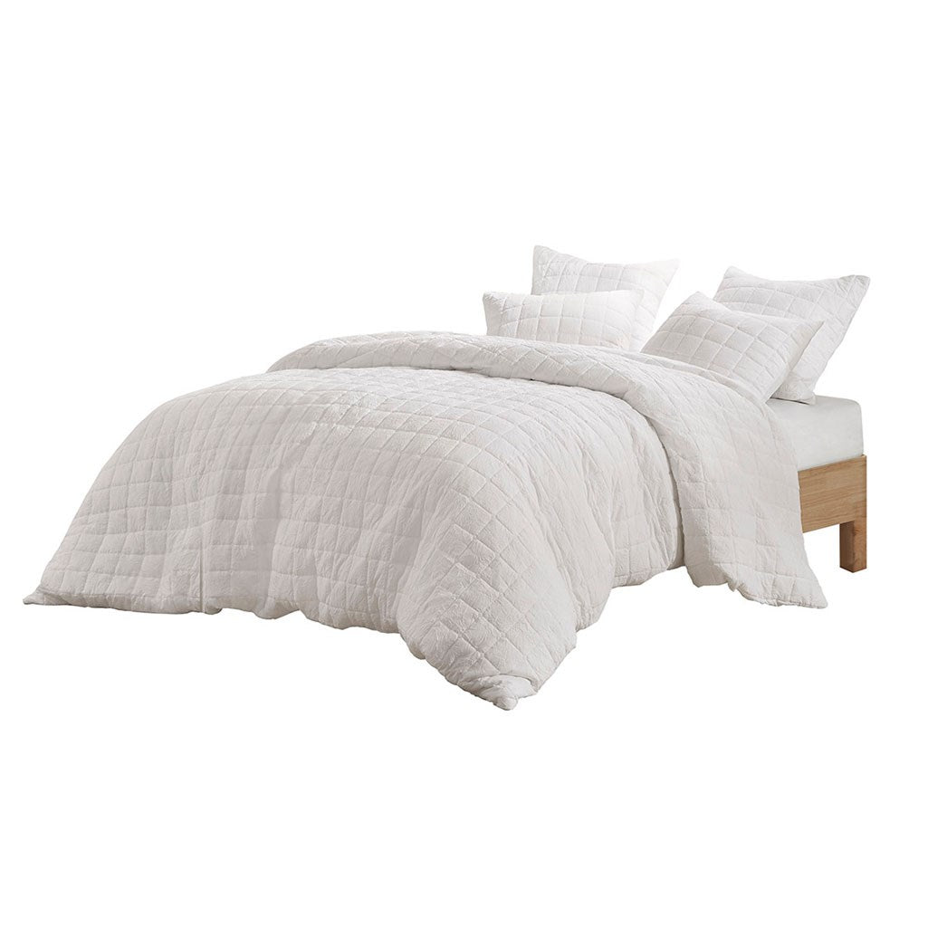 Cocoon Quilt Top Euro Sham - White