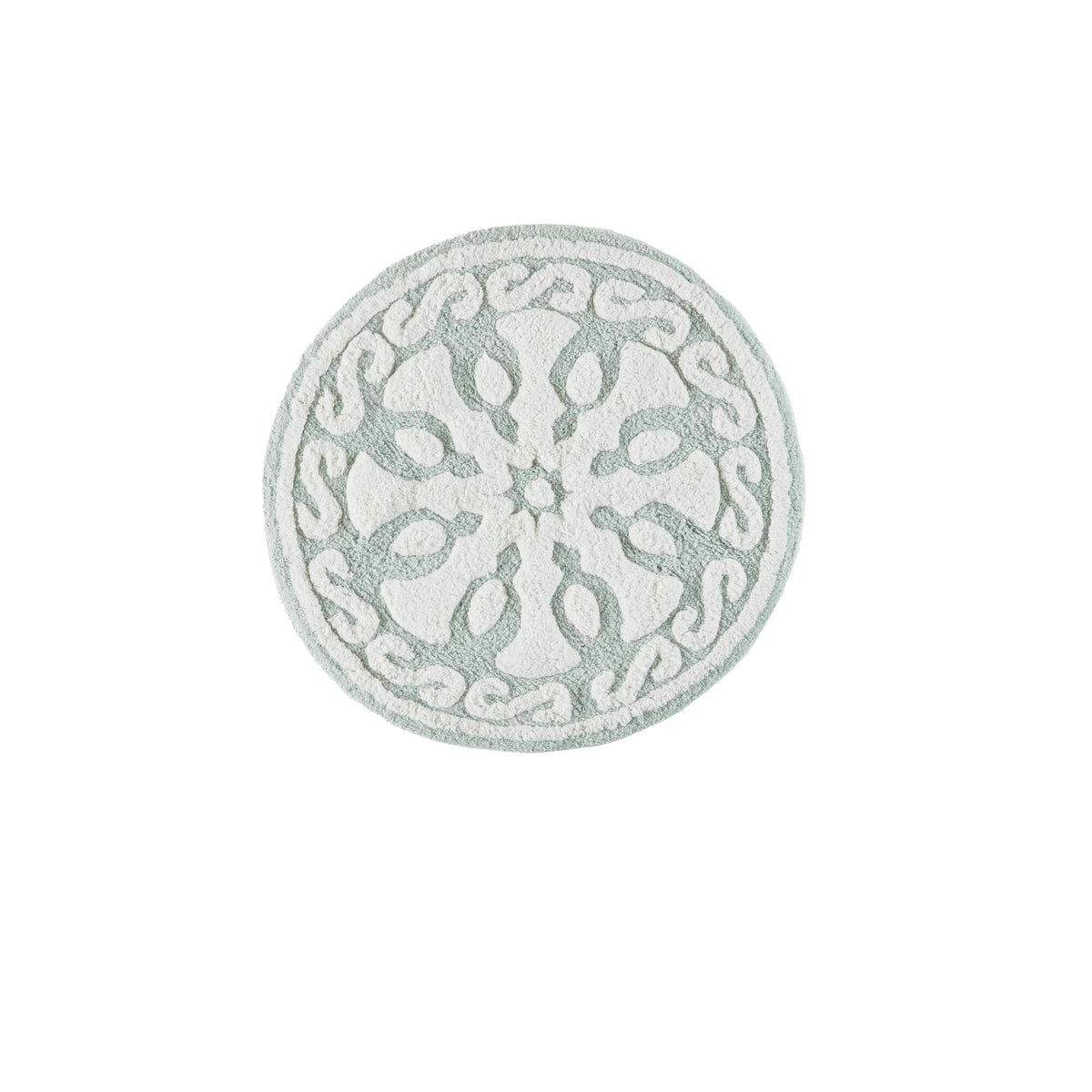 Casablanca Medallion Cotton Tufted Bath Rug - Sage
