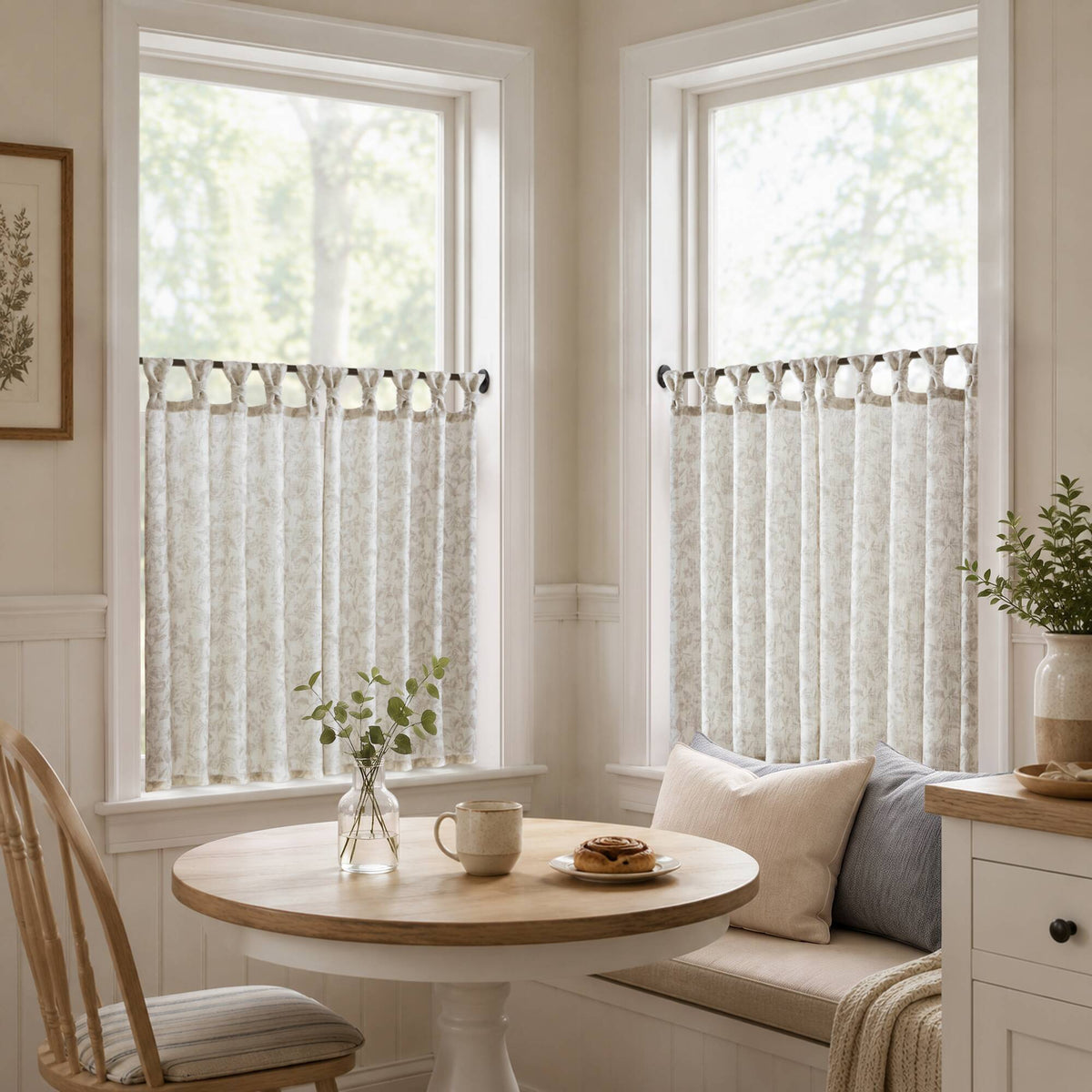 Lana Floral Window Panel - Neutral