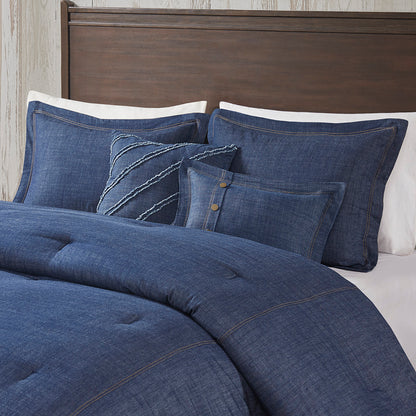 Perry Oversized Denim Comforter Set - Blue