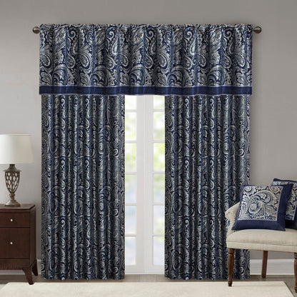 Aubrey Jacquard Window Valance - Navy
