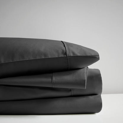 600 Thread Count Cooling Cotton Blend 4 PC Sheet Set - Black