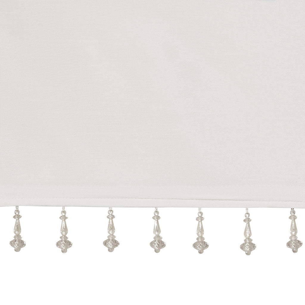 Emilia Lightweight Faux Silk Valance With Beads - White