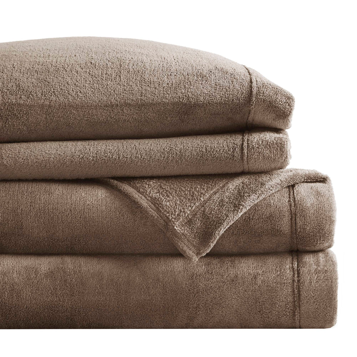 Soloft Plush Micro Plush Sheet Set - Brown