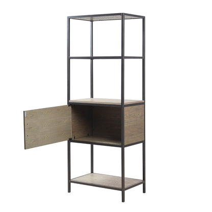 Darley 3-Shelf Bookcase with Storage Cabinet - Grey
