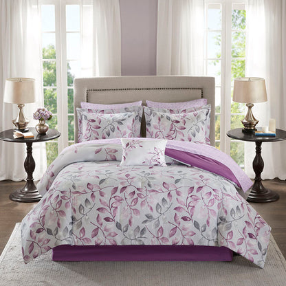 Lafael Comforter Set with Cotton Bed Sheets - Purple