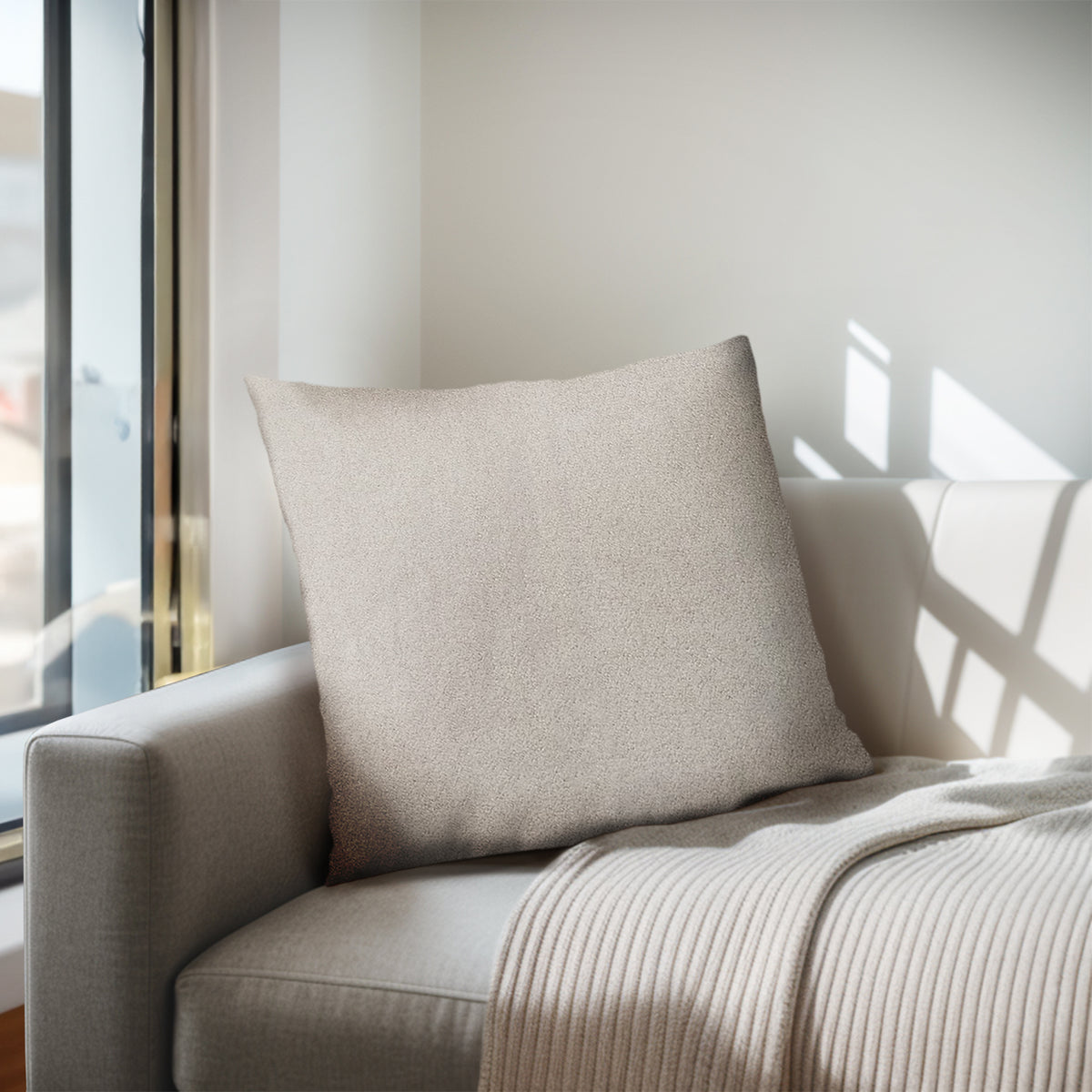 Monte Solid Square Pillow - Beige