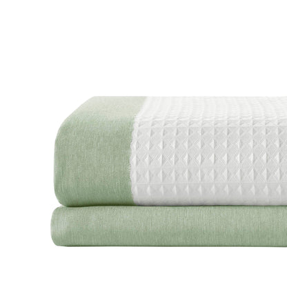 Spa Waffle Shower Curtain with 3M Treatment - Sage Green