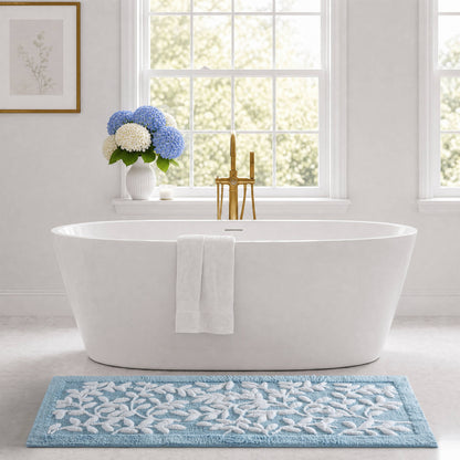 Serene Cotton Tufted Bath Rug - Blue