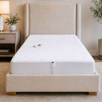 Microfiber Programmable Heated Mattress Pad - White
