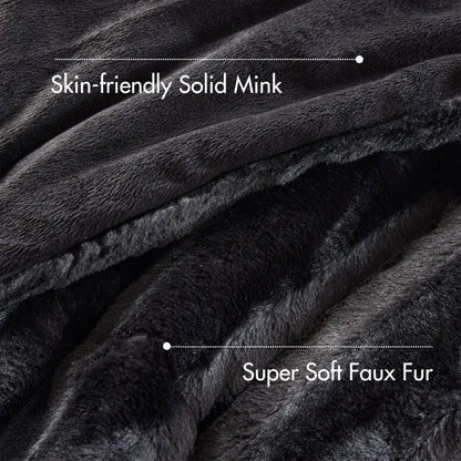 Duke Faux Fur Comforter Mini Set - Black