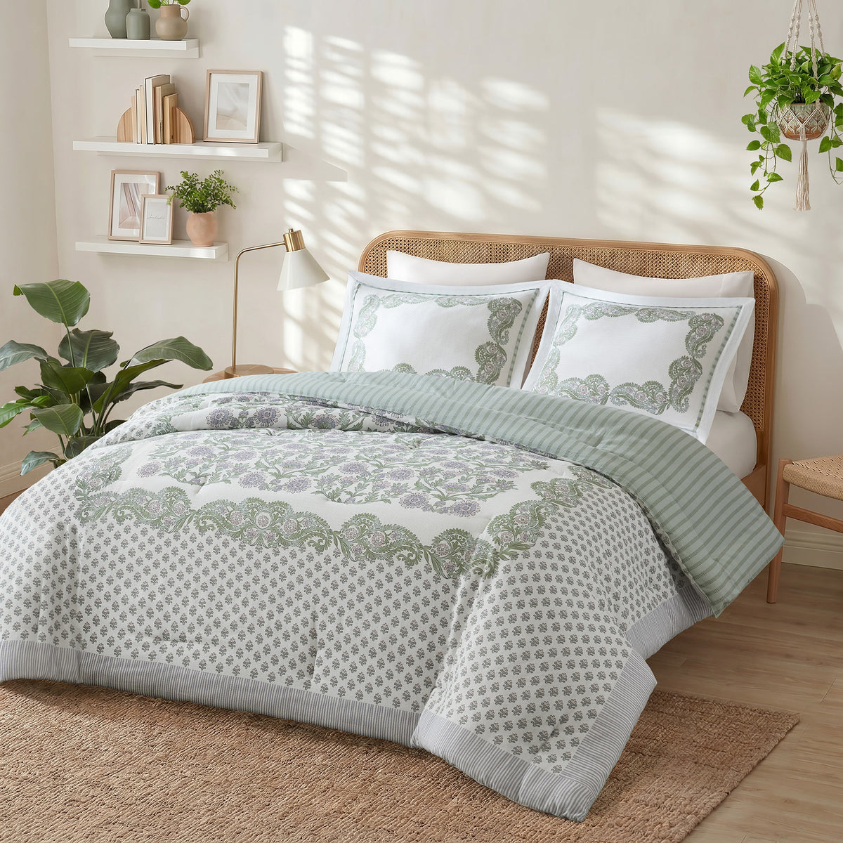 Tilly Comforter Set - Green