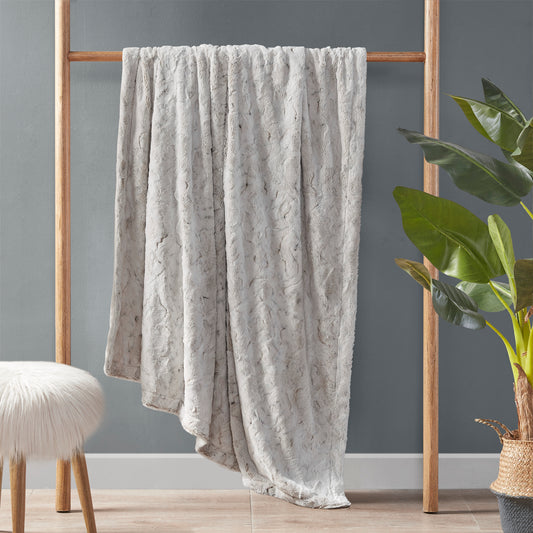 Zuri Faux Fur Throw - Snow Leopard