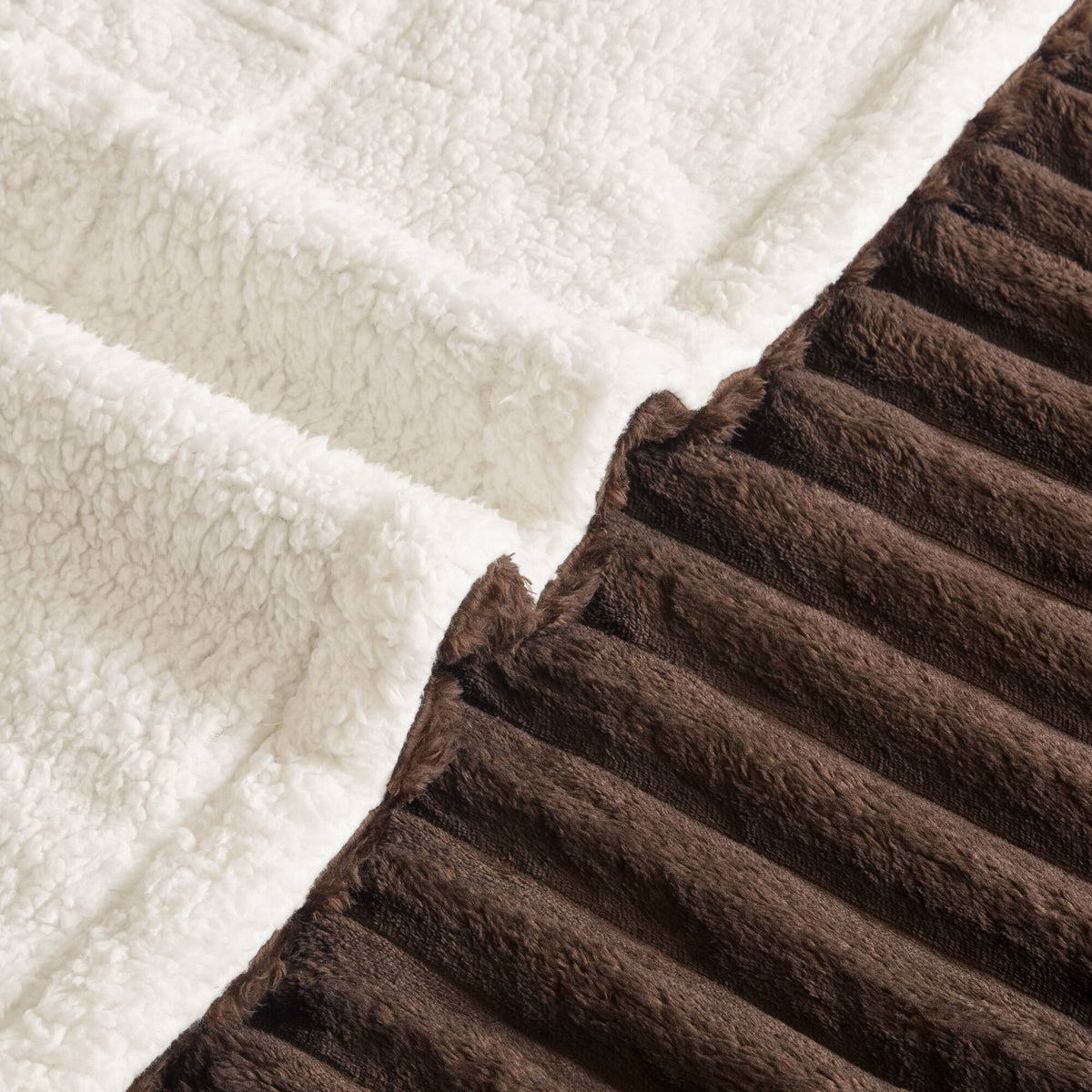 Heated Cord Plush Heated Throw - Brown