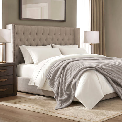 Duke Long Fur Throw - Grey