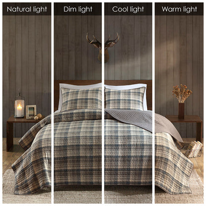 Tasha 100% Cotton Oversized Quilt Mini Set - Tan