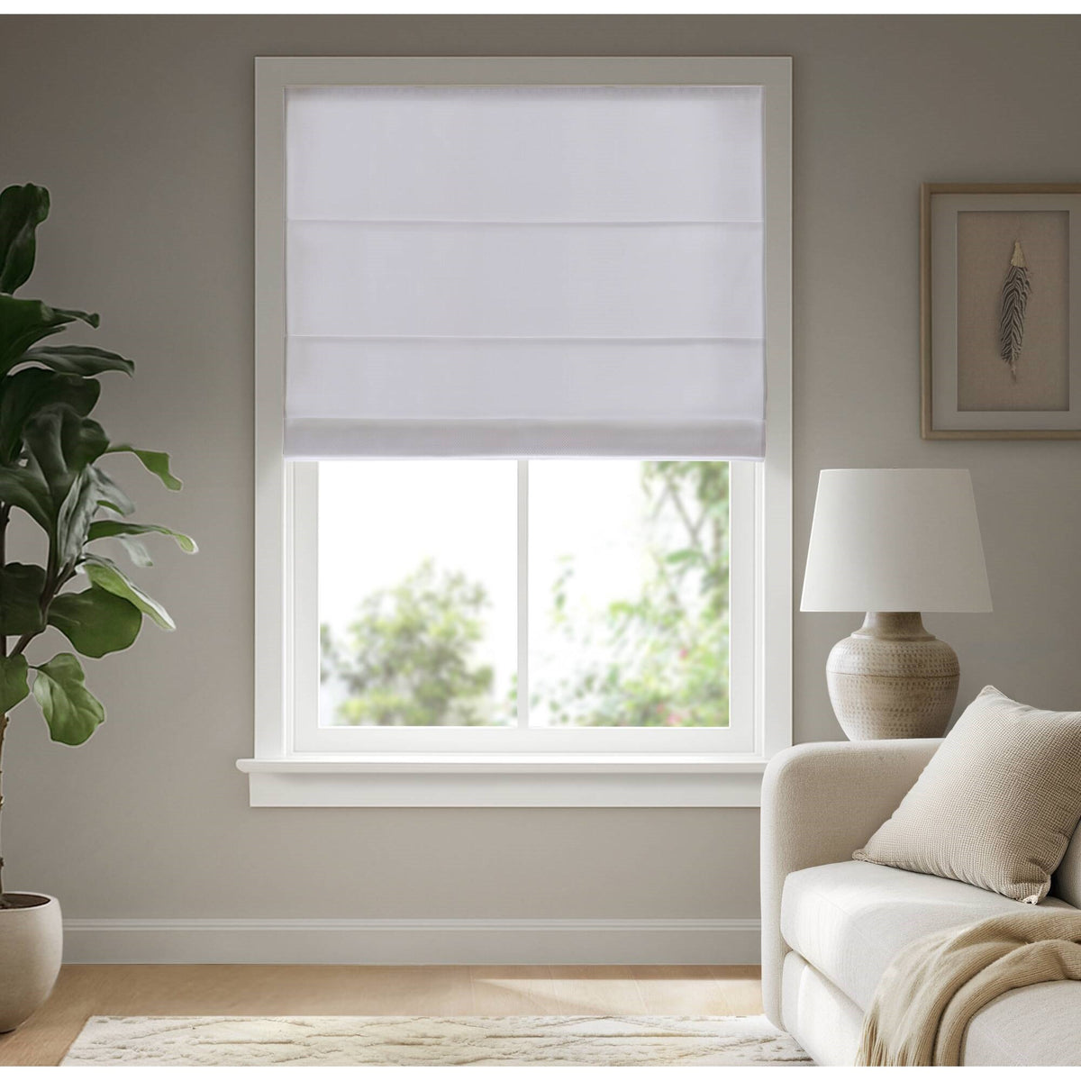 Galen Matte Cordless Roman Blind - Matte white