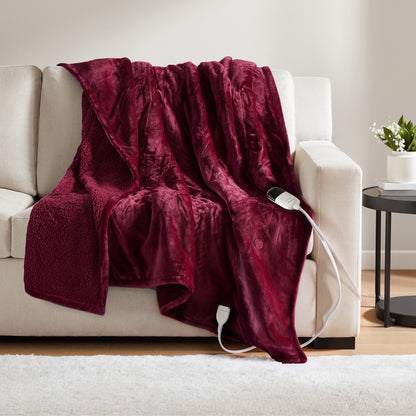 Heated Microlight to Berber Throw - Red