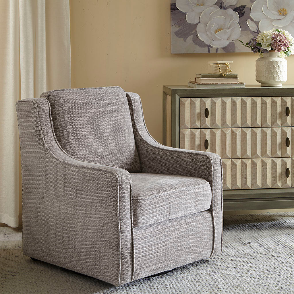 Harris Chenille Swivel Chair - Grey