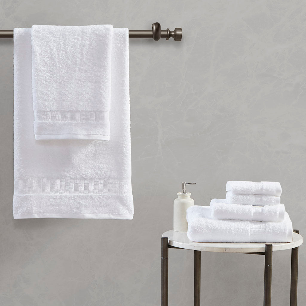 Luce 100% Egyptian Cotton 6 Piece Towel Set - White