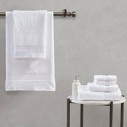 Luce 100% Egyptian Cotton 6 Piece Towel Set - White