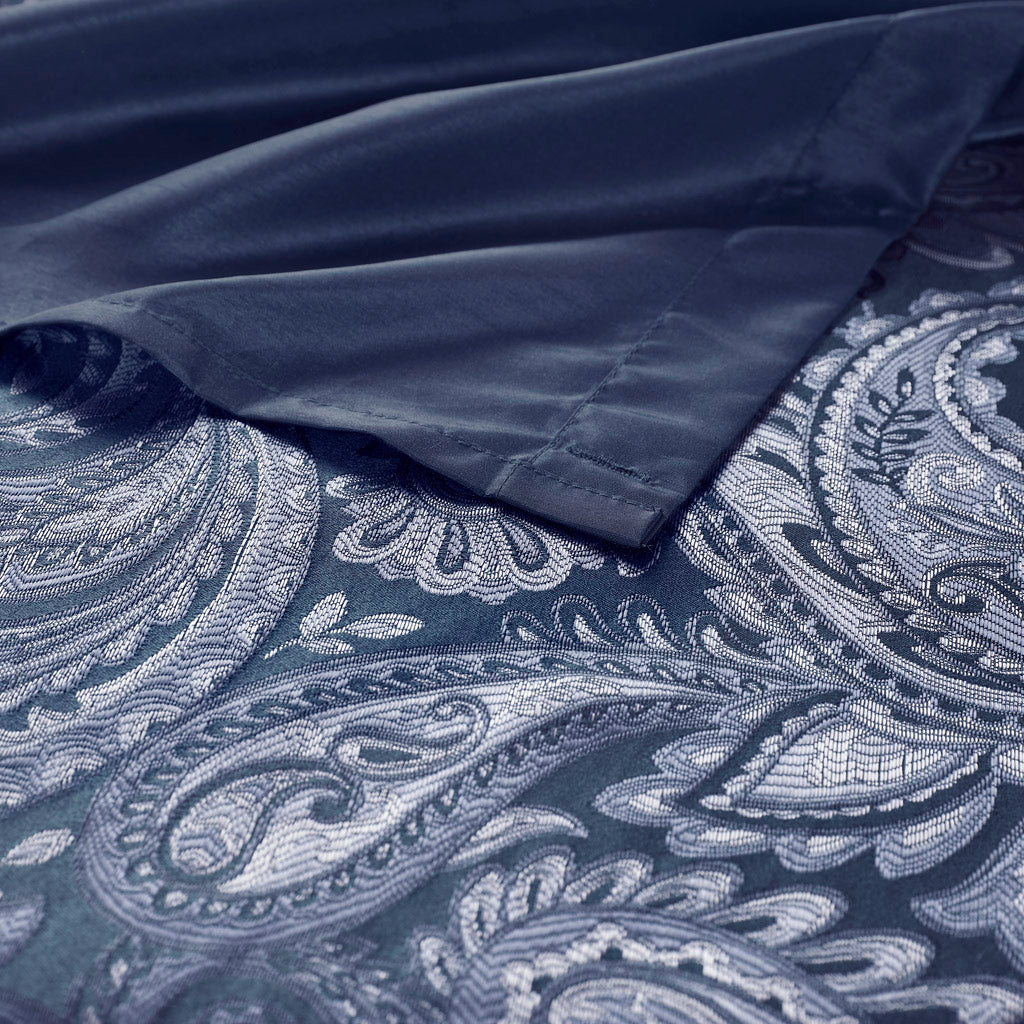 Aubrey Jacquard Shower Curtain - Navy