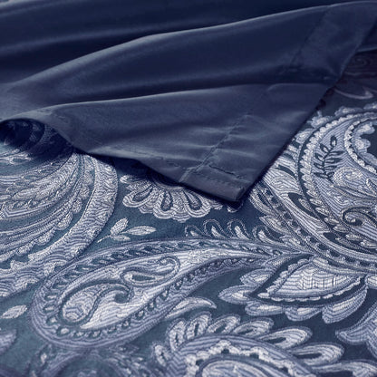 Aubrey Jacquard Shower Curtain - Navy