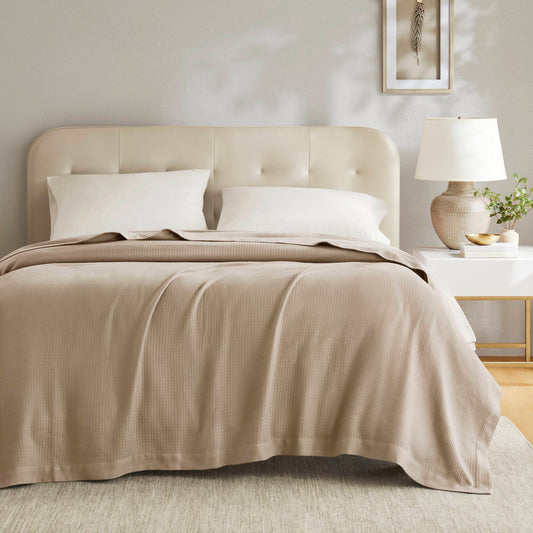 100% Certified Egyptian Cotton Blanket - Khaki