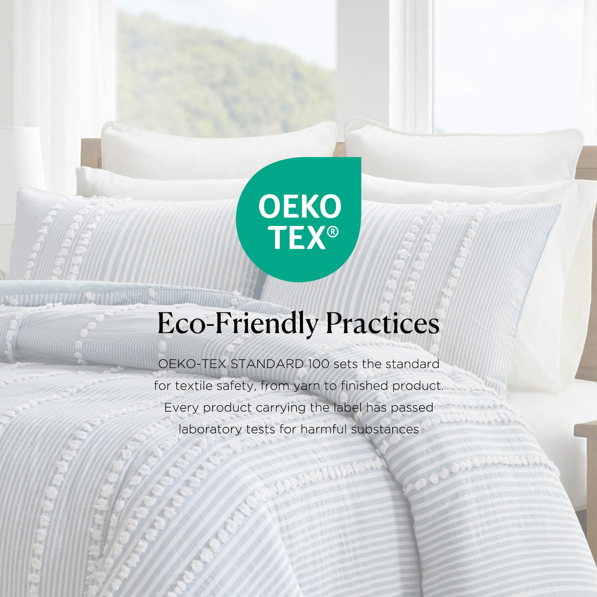 Anslee 3 Piece Cotton Yarn Dyed Duvet Cover Set - Blue