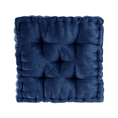 Azza Poly Chenille Square Floor Pillow Cushion Compress Pack - Navy