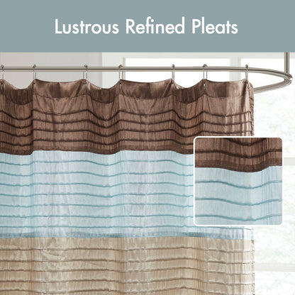 Amherst Faux Silk Shower Curtain - Blue
