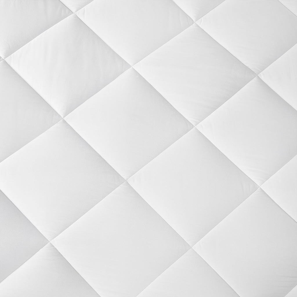 Quiet Nights 300 Thread Count Cotton Sateen Waterproof Mattress Pad - White