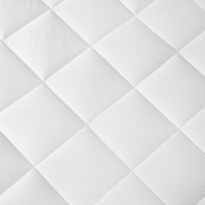 Quiet Nights 300 Thread Count Cotton Sateen Waterproof Mattress Pad - White